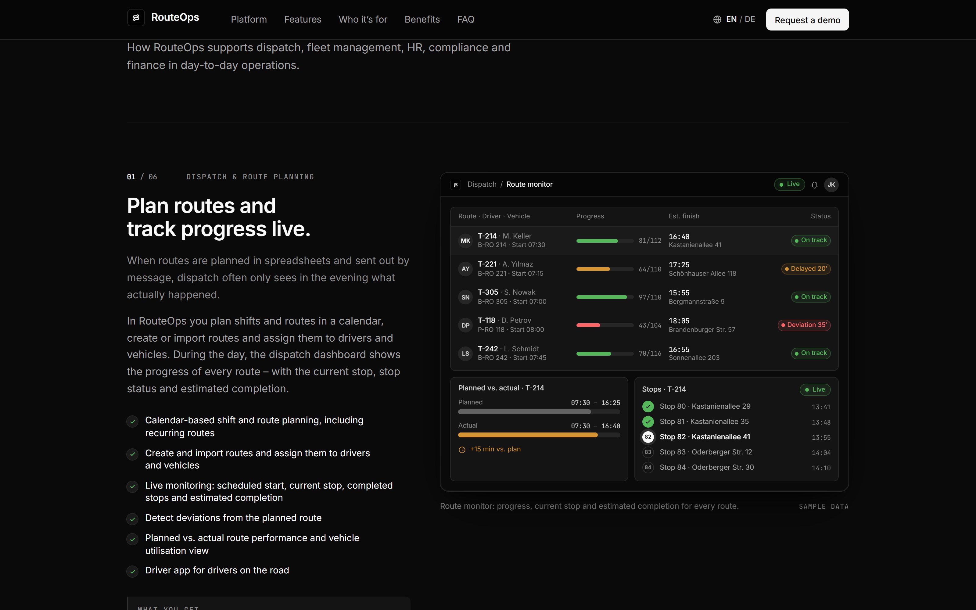 RouteOps — Route monitor